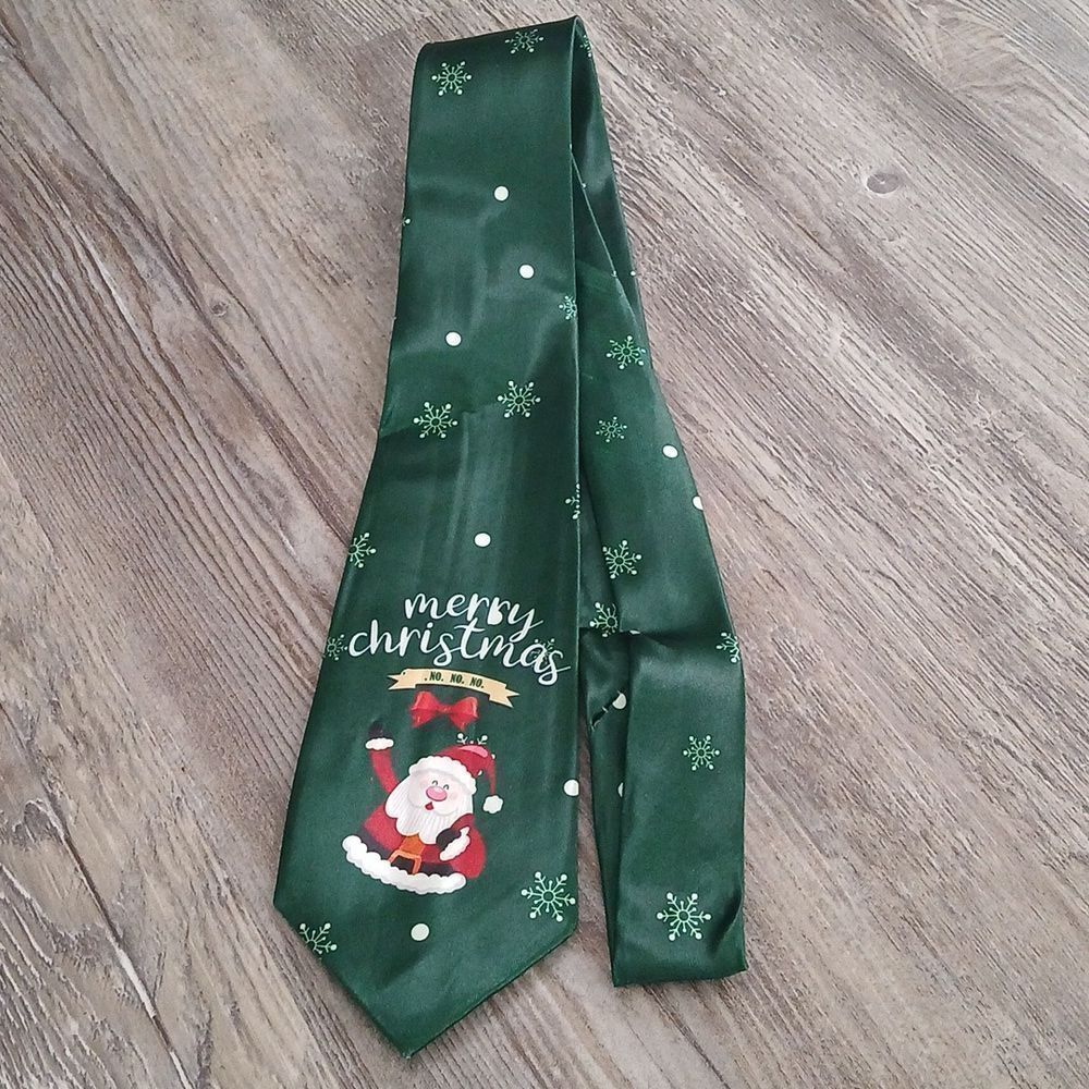 Christmas Necktie Christmas Party Fun Christmas Theme Print Tie NEw Santa